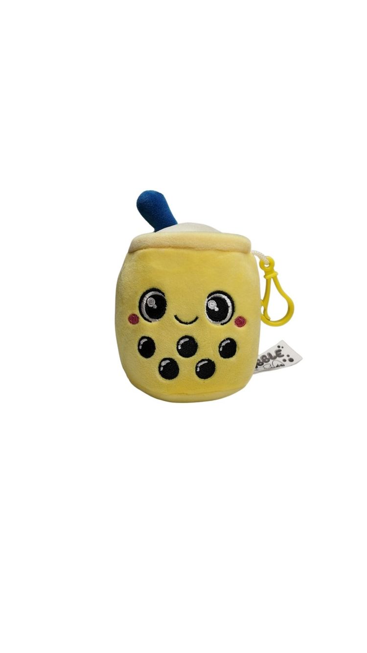 Yellow Bubble Tea Plush Keychain
